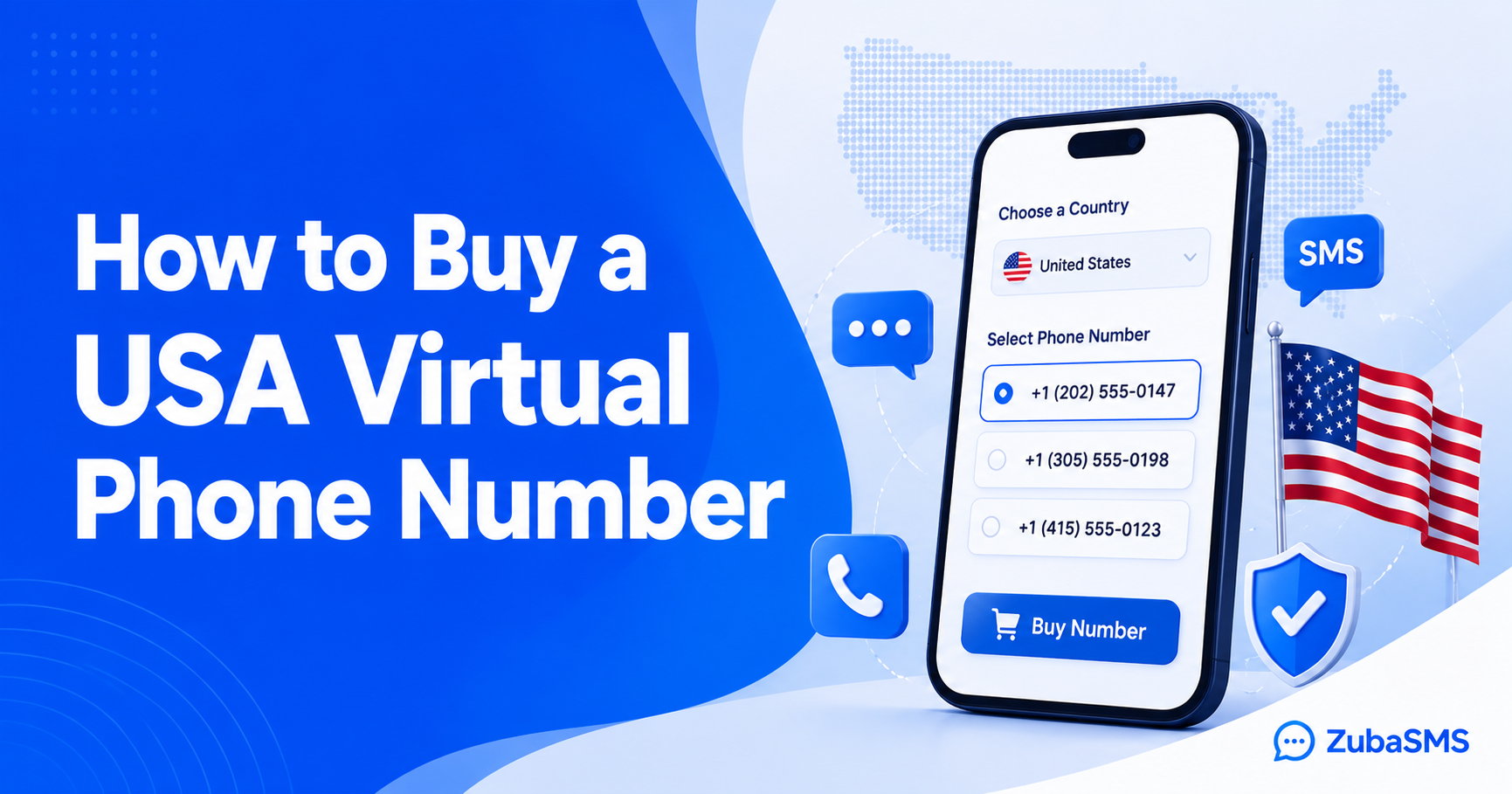 User purchasing a USA virtual phone number online for SMS verification and business communication.